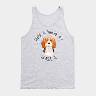 Home is Where My Beagle Is Dog Breed Lover Watercolor Tank Top